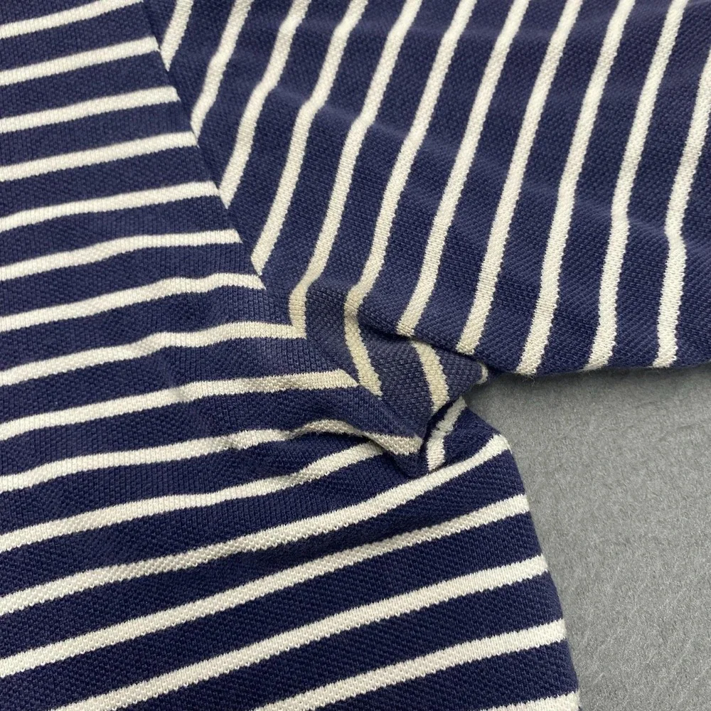 Polo Ralph Lauren Polo Shirt Mens Medium Blue White Stripe Cotton Pony Logo